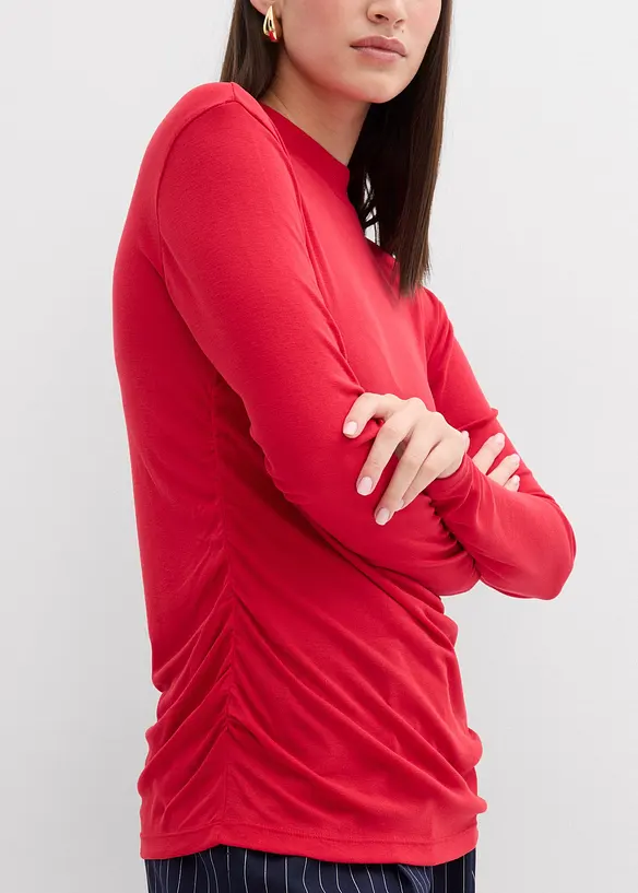 Maglia a costine con arricciatura, bonprix