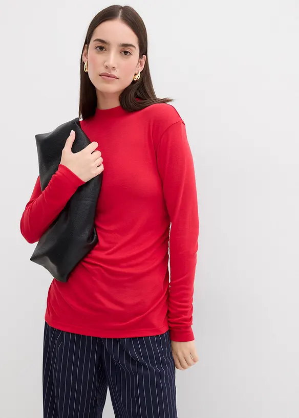 Maglia a costine con arricciatura, bonprix