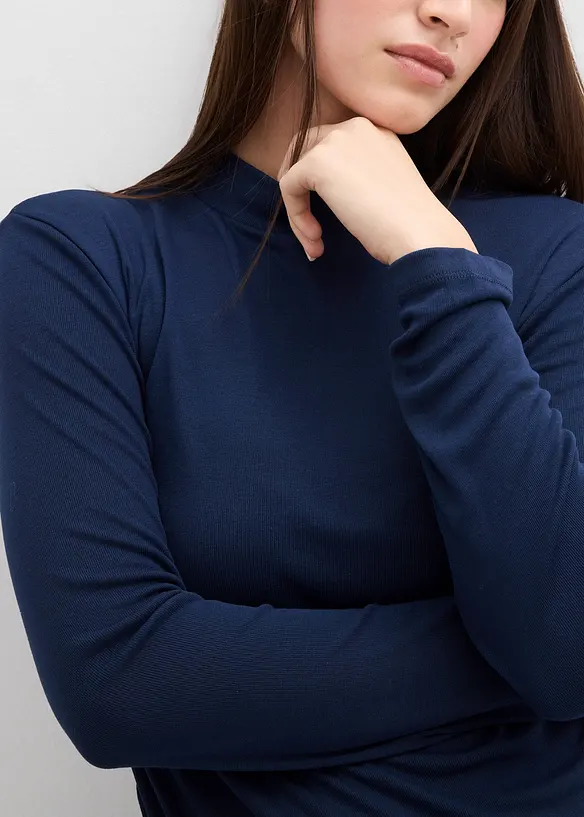 Maglia a costine con arricciatura, bonprix