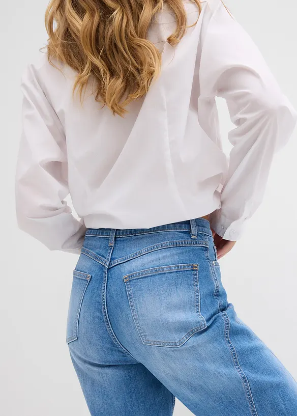 Jeans baggy, vita alta, bonprix