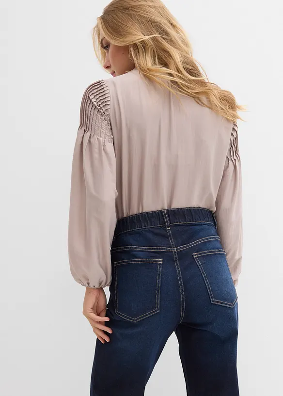 Jeans straight a vita alta con dettagli decorativi sulle tasche, bonprix