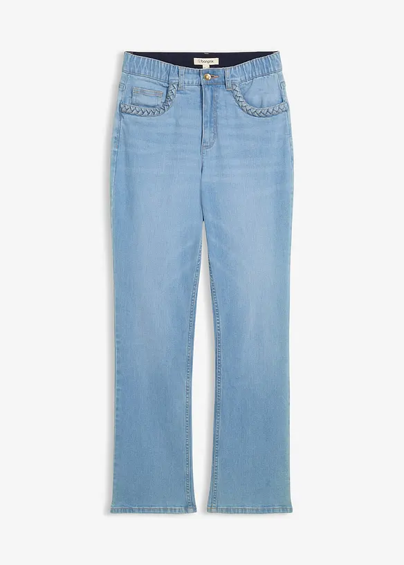 Jeans straight a vita alta con dettagli decorativi sulle tasche, bonprix