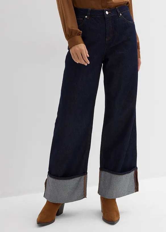 Jeans baggy, vita media, bonprix