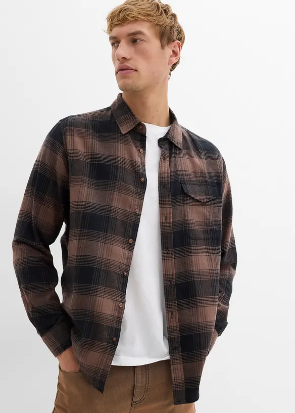 Camicia in flanella di puro cotone, bonprix
