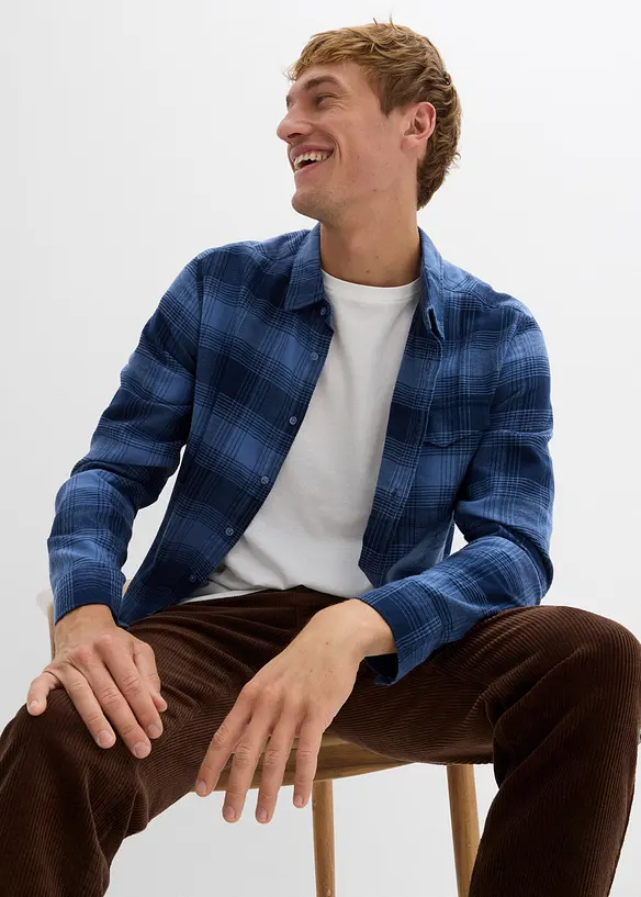 Camicia in flanella di puro cotone, bonprix