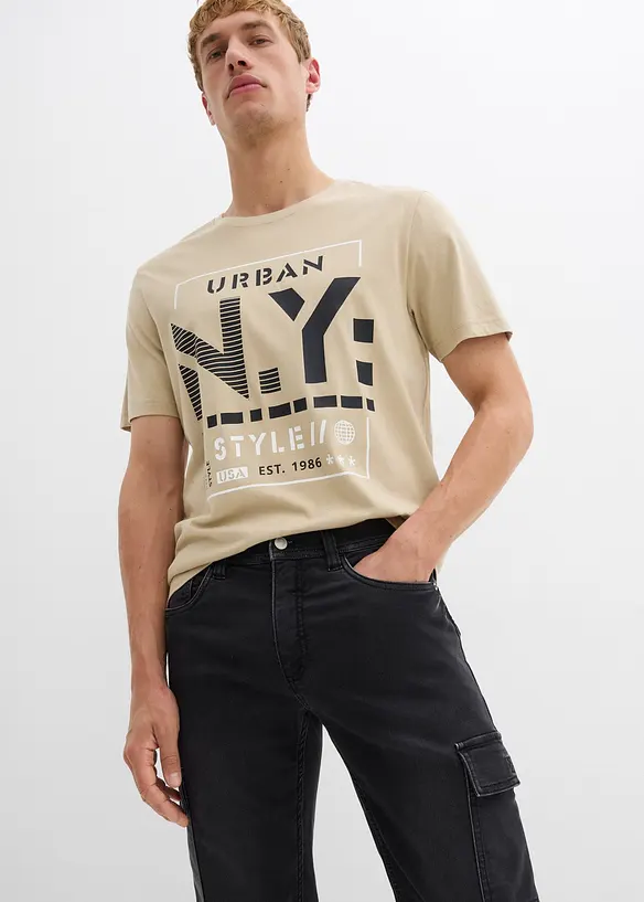 Jeans jogger cargo con girovita comodo regular fit, straight, bonprix