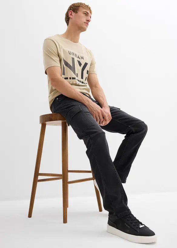 Jeans jogger cargo con girovita comodo regular fit, straight, bonprix