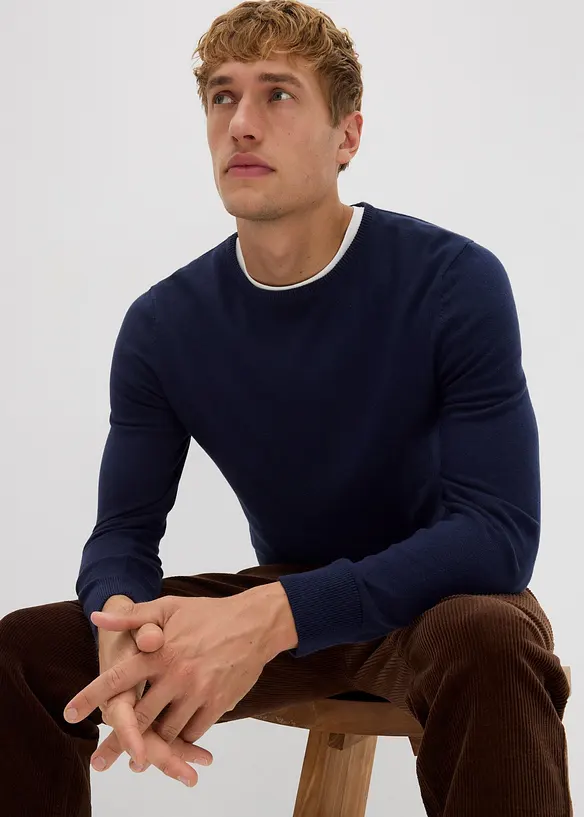 Maglione in filato fine con lana merino, bonprix