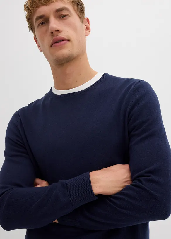 Maglione in filato fine con lana merino, bonprix