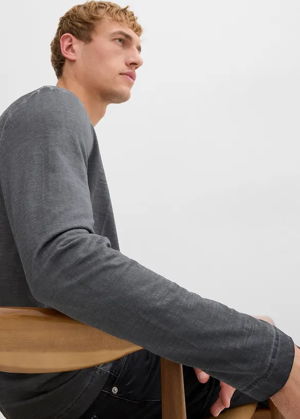 Maglia a maniche lunghe con effetto lavato (pacco da 2), bonprix