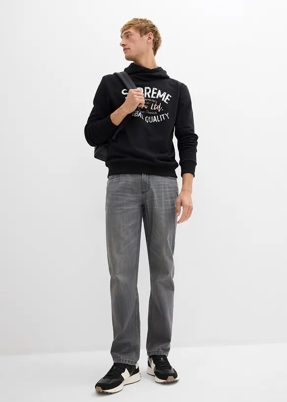 Felpa con cappuccio in misto cotone morbido, bonprix