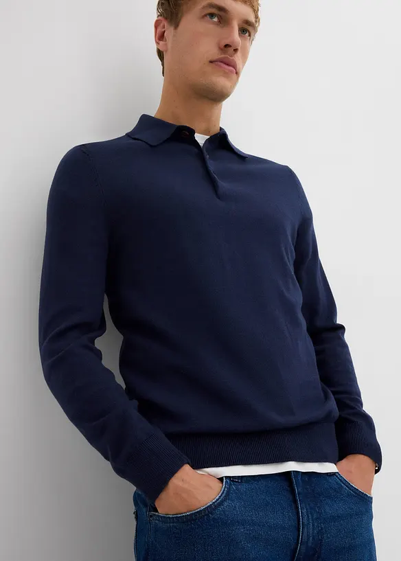 Maglione in filato fine con pregiata lana merino, slim fit, bonprix