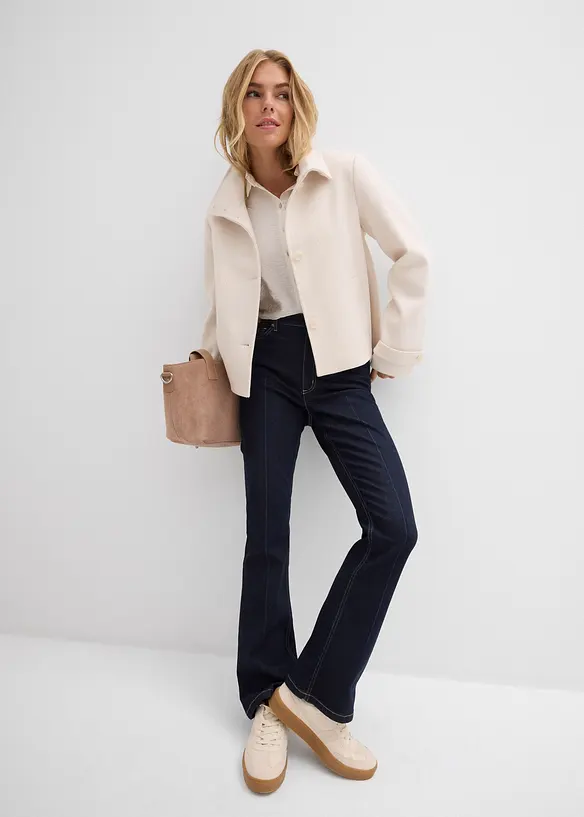 Jeans bootcut, vita alta, bonprix