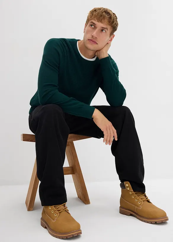 Maglione in filato fine con lana merino, bonprix