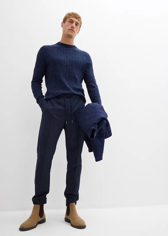 Pantaloni coordinabili con girovita in maglia, relaxed fit, bonprix
