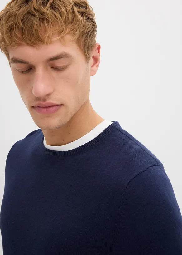 Maglione in filato fine con lana merino, bonprix