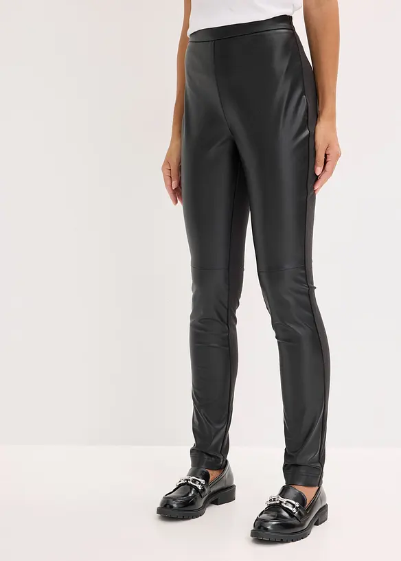 Pantaloni in similpelle di misto punto di Roma, bonprix