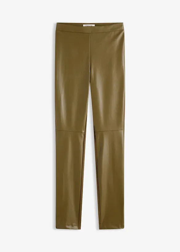 Pantaloni in similpelle di misto punto di Roma, bonprix