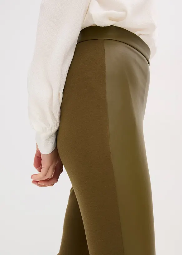 Pantaloni in similpelle di misto punto di Roma, bonprix
