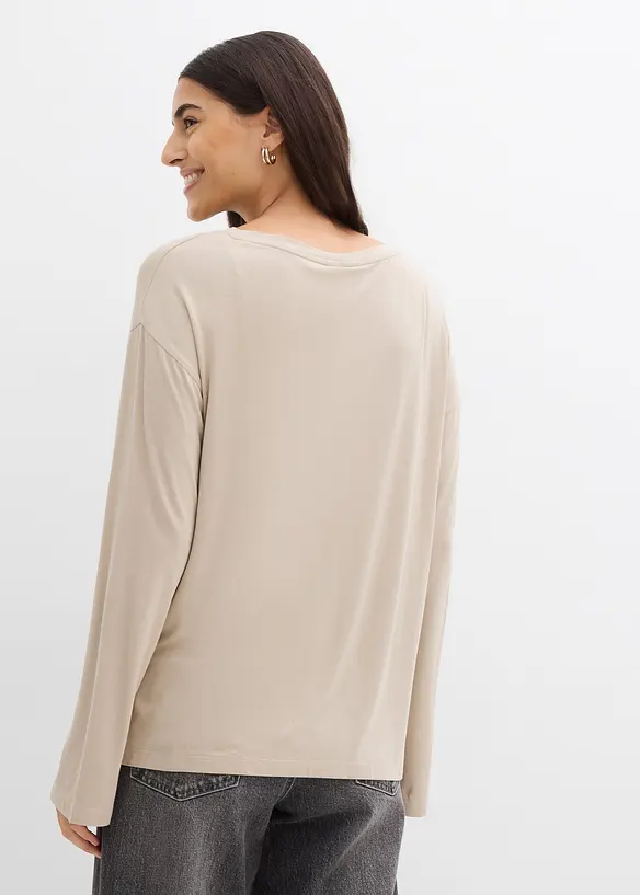 T-shirt oversize in fluido misto viscosa ed elastan, bonprix