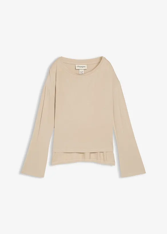 T-shirt oversize in fluido misto viscosa ed elastan, bonprix