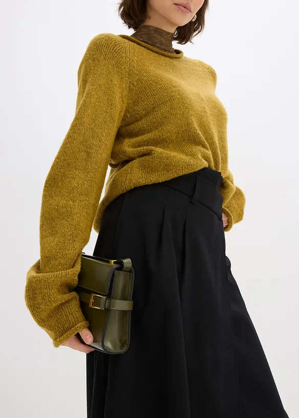 Gonna midi in misto viscosa, bonprix