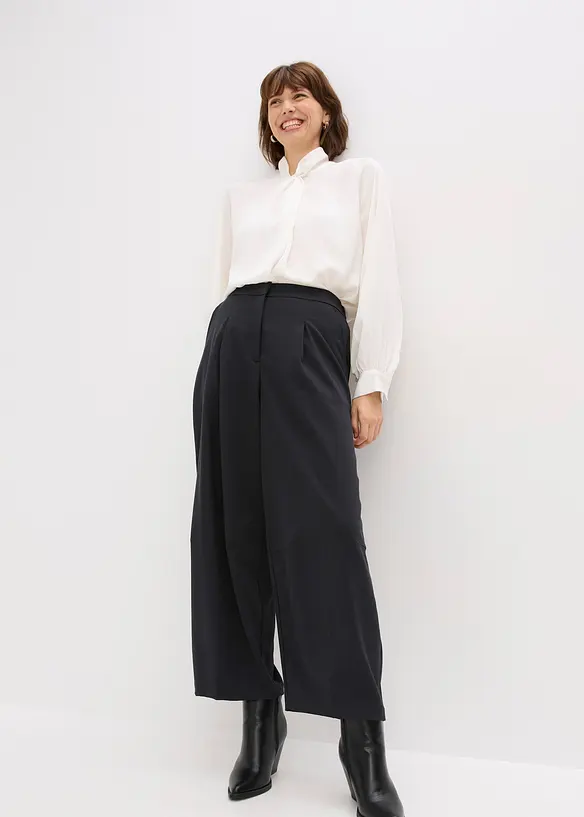 Pantaloni barrel in misto viscosa, bonprix