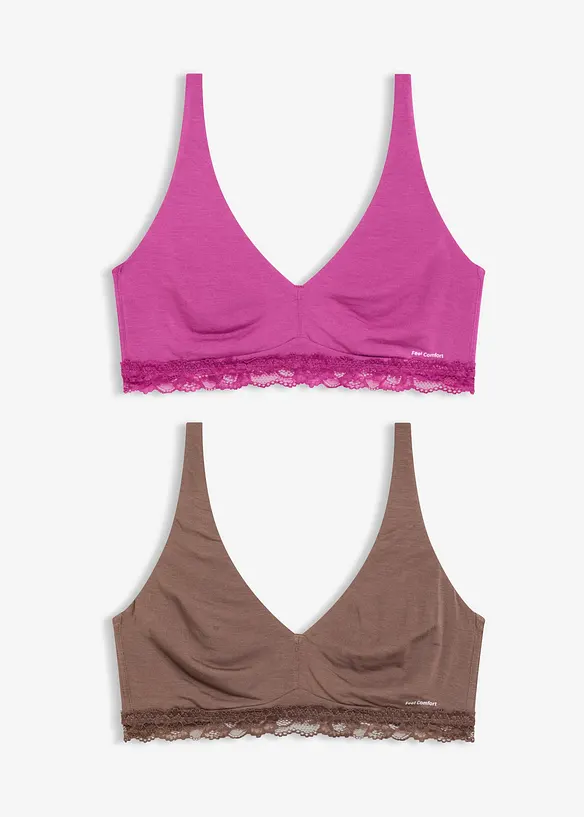 Bralette in modal morbido Feel Comfort (pacco da 2), bonprix