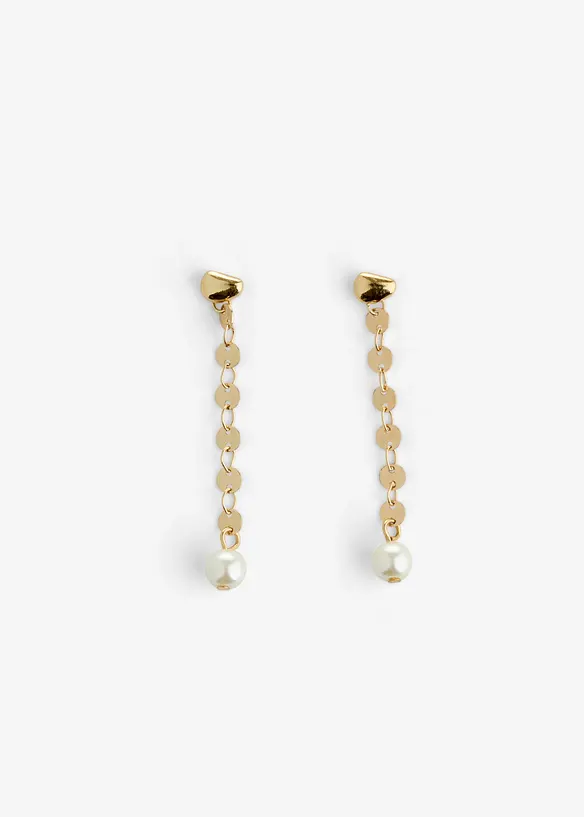 Orecchini a lobo con perla di vetro, bonprix