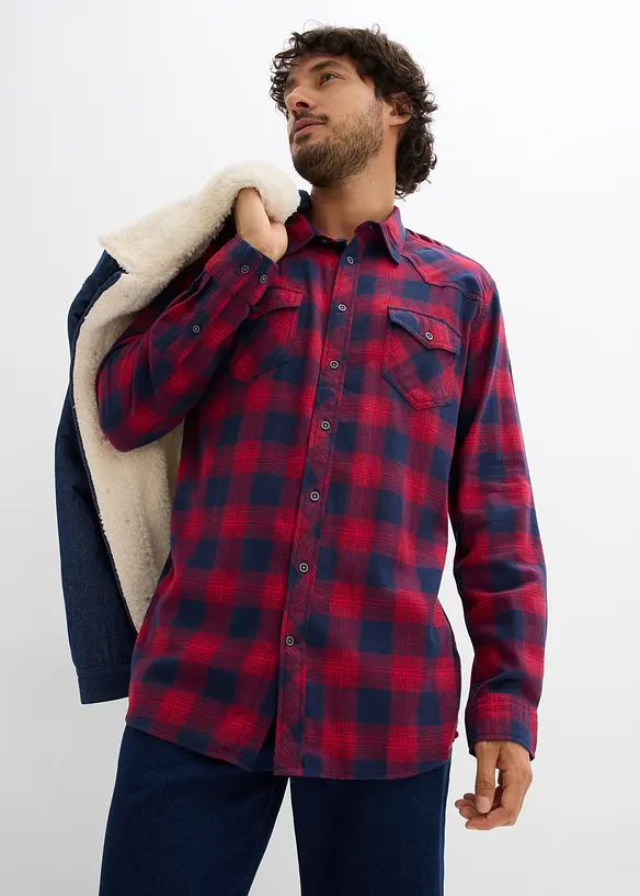 Camicia in flanella di puro cotone, bonprix