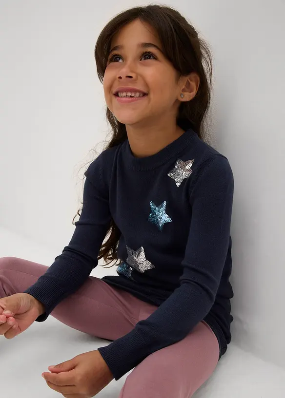 Maglione in filato fine con paillettes, bonprix