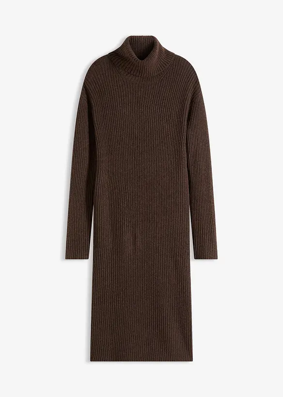 Abito in maglia a coste a collo alto, bonprix