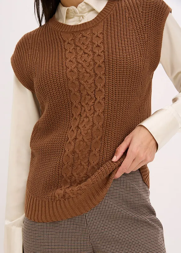 Gilet in maglia in misto lana, bonprix