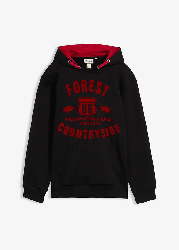 Felpa in puro cotone biologico con cappuccio, bonprix