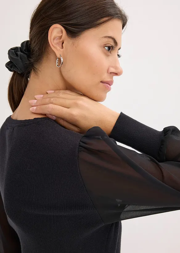 Maglione in filato fine di misto viscosa morbido, bonprix