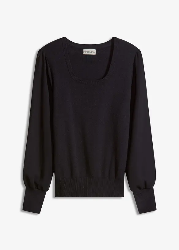 Maglione in filato fine di misto viscosa morbido, bonprix
