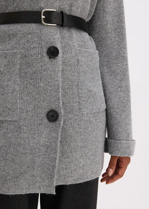 Maxi cardigan con cintura, bonprix