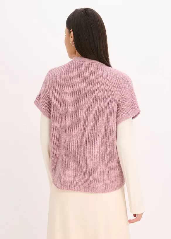 Gilet in maglia con bottoni decorativi e percentuale di lana, bonprix