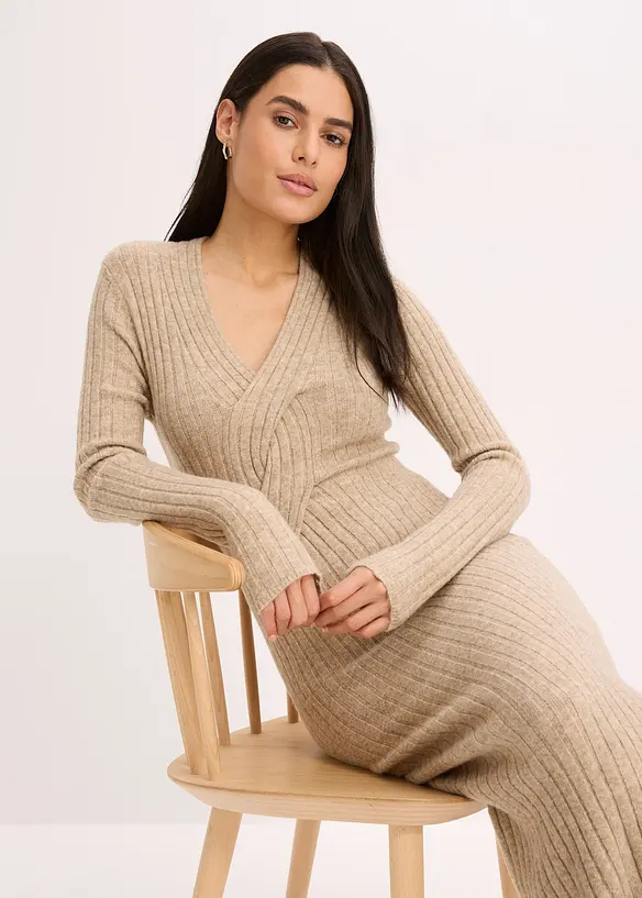Abito in maglia misto lana, bonprix
