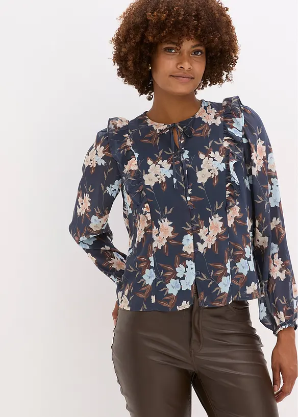 Camicia Donna Chiffon Oversize Con Colletto E Maniche A Vescovo – SweatyRocks