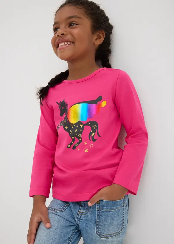 Maglia a maniche lunghe in cotone biologico (pacco da 2), bonprix