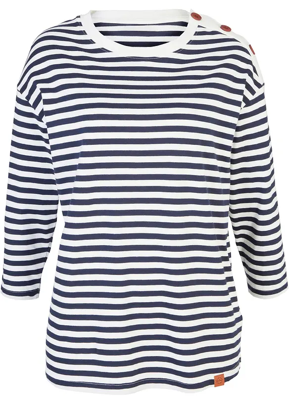 Maglia a maniche lunghe oversize con bottoni, bonprix