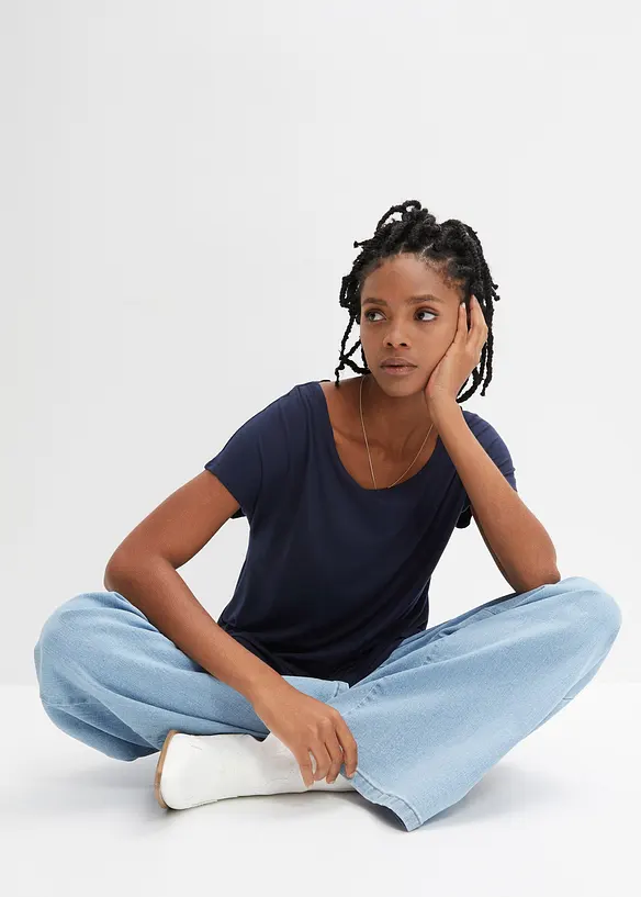 Maglia lunga in morbido misto viscosa, bonprix