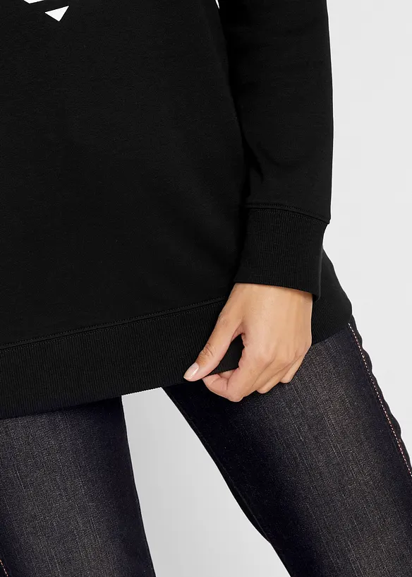 Maglia in cotone stampata a maniche lunghe, bonprix