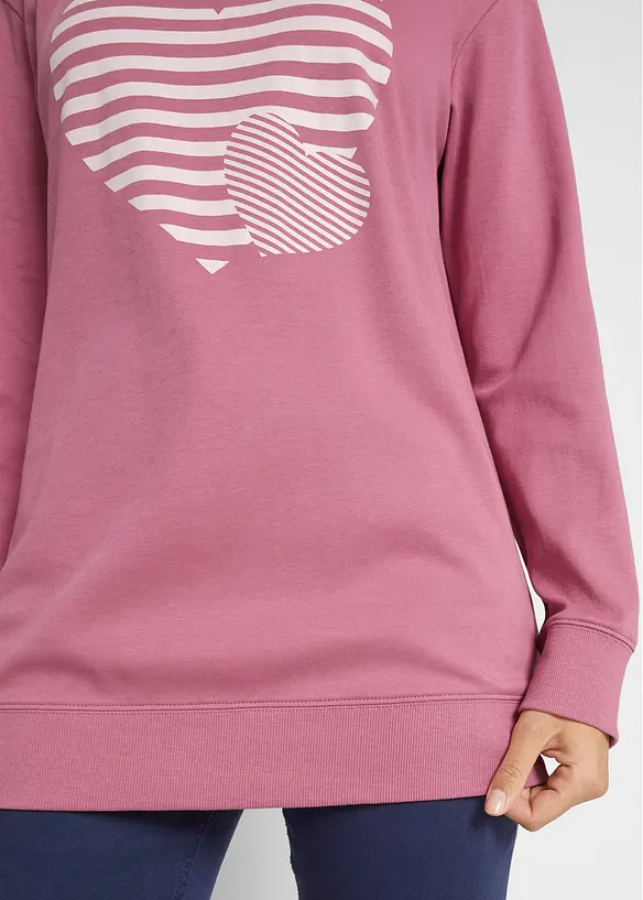 Maglia in cotone stampata a maniche lunghe, bonprix