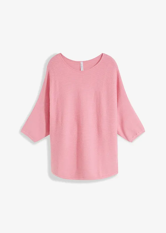 Maglione oversize a costine in misto viscosa, bonprix