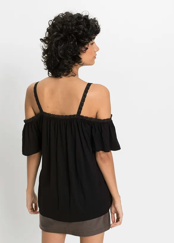 Maglia a spalle scoperte in morbida viscosa, bonprix