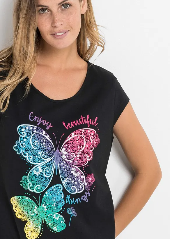 Camicia da notte corta in puro cotone biologico, bonprix