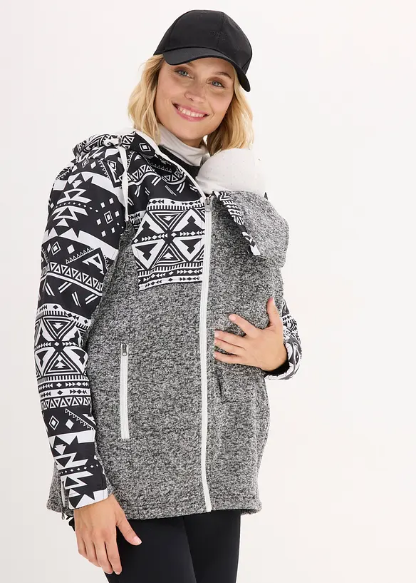 Giacca prémaman in pile con inserto babywearing, bonprix
