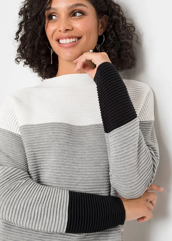 Maglione lungo a righe, bonprix
